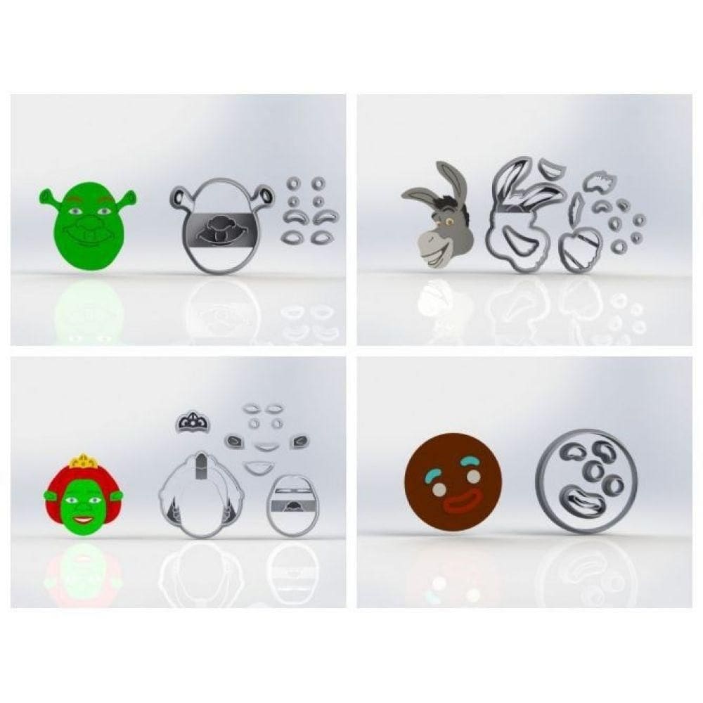 Cortador Kit Shrek 4 Modelos Tamanho 6cm