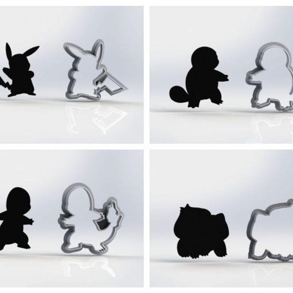 Cortador Kit Pokemon Contornos 4cm Tamanho 4cm