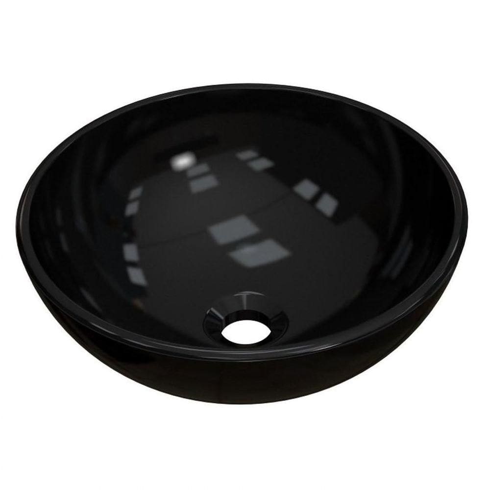 Cuba Pia De Apoio Para Banheiro Redonda Bowl 35 C08 Preto