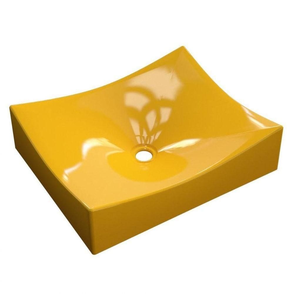 Cuba Pia De Apoio Para Banheiro Retangular Milla Ml44w C08 Amarelo