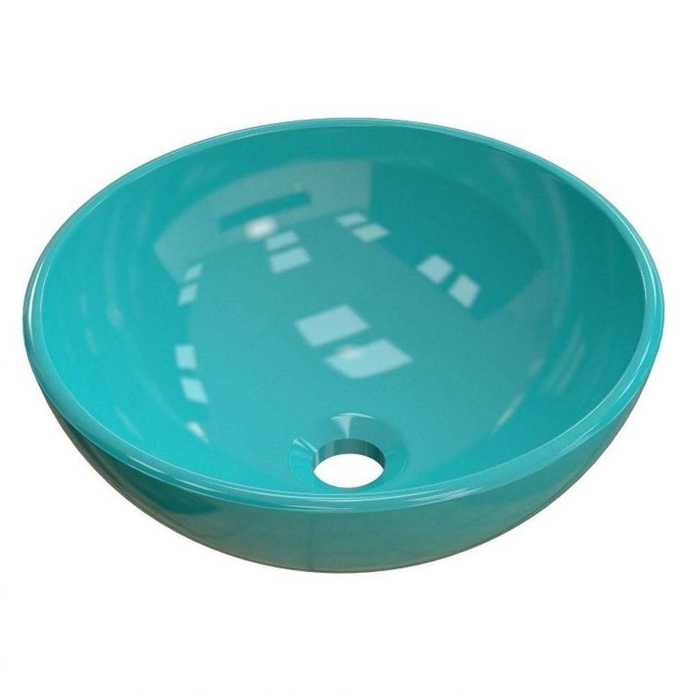 Cuba Pia De Apoio Para Banheiro Redonda Bowl 35 C08 Azul Turquesa