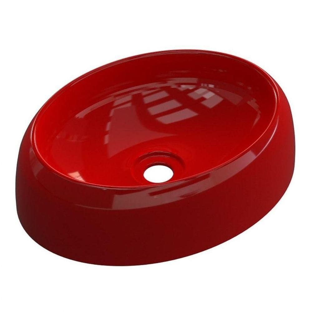 Cuba Pia De Apoio Para Banheiro Oval Capri Ov39w C08 Vermelho
