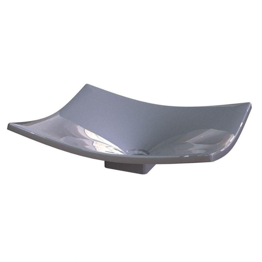 Cuba Pia De Apoio Para Banheiro Retangular Folha Bari F44w C08 Cinza