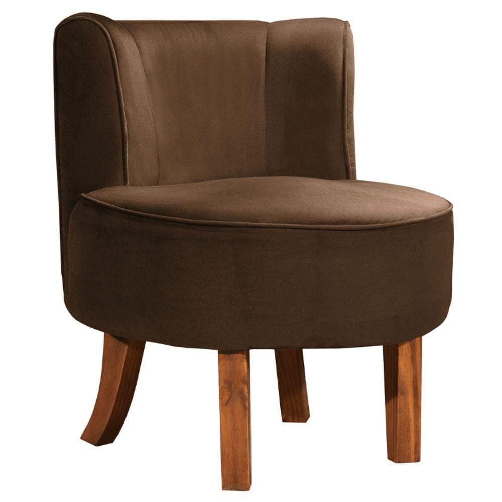 Cadeira Decorativa Oliva Via Encanto Veludo Marrom