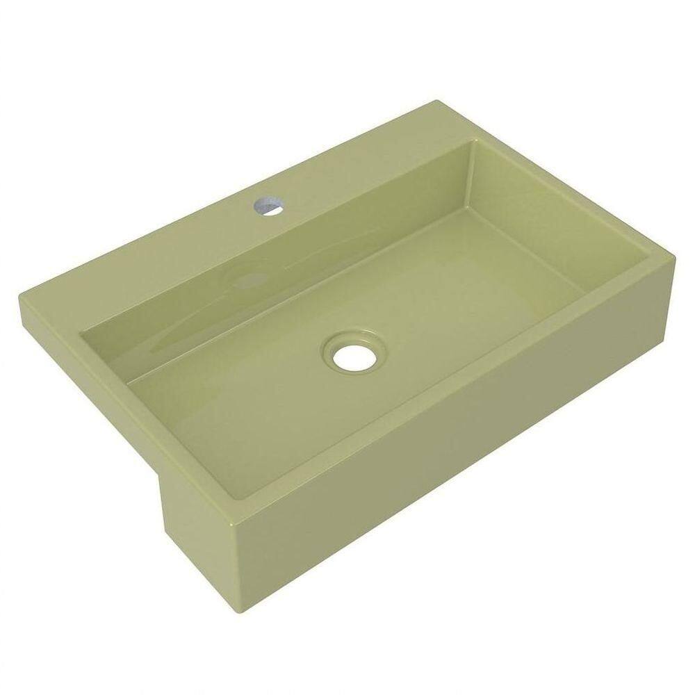 Cuba Pia Semi Encaixe Para Banheiro Retangular 54cm Xrt C08 Verde Acqua