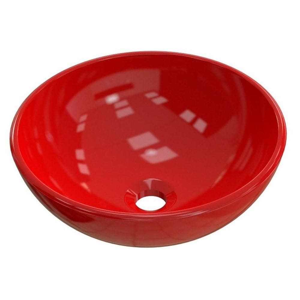 Cuba Pia De Apoio Para Banheiro Redonda Bowl 30 C08 Vermelho