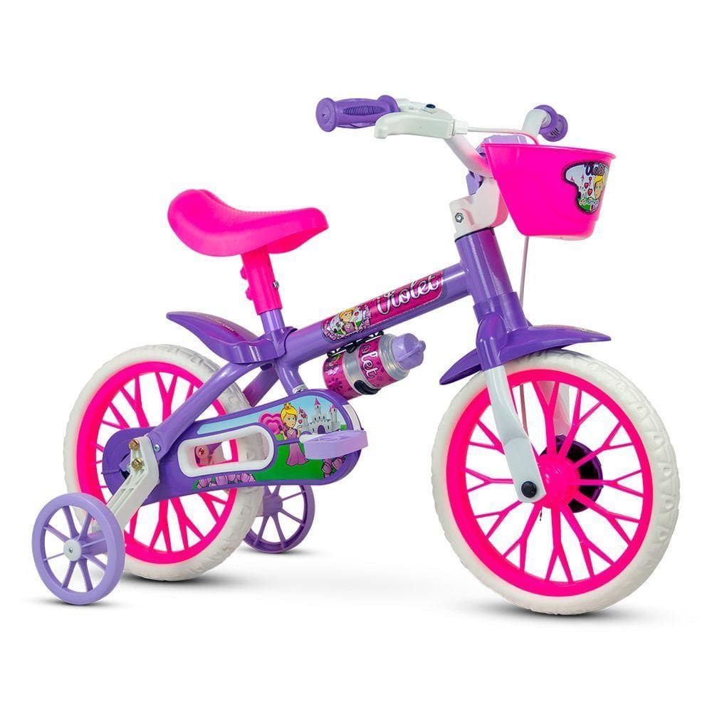 Bicicleta Infantil Feminina Aro 12 Violet Nathor