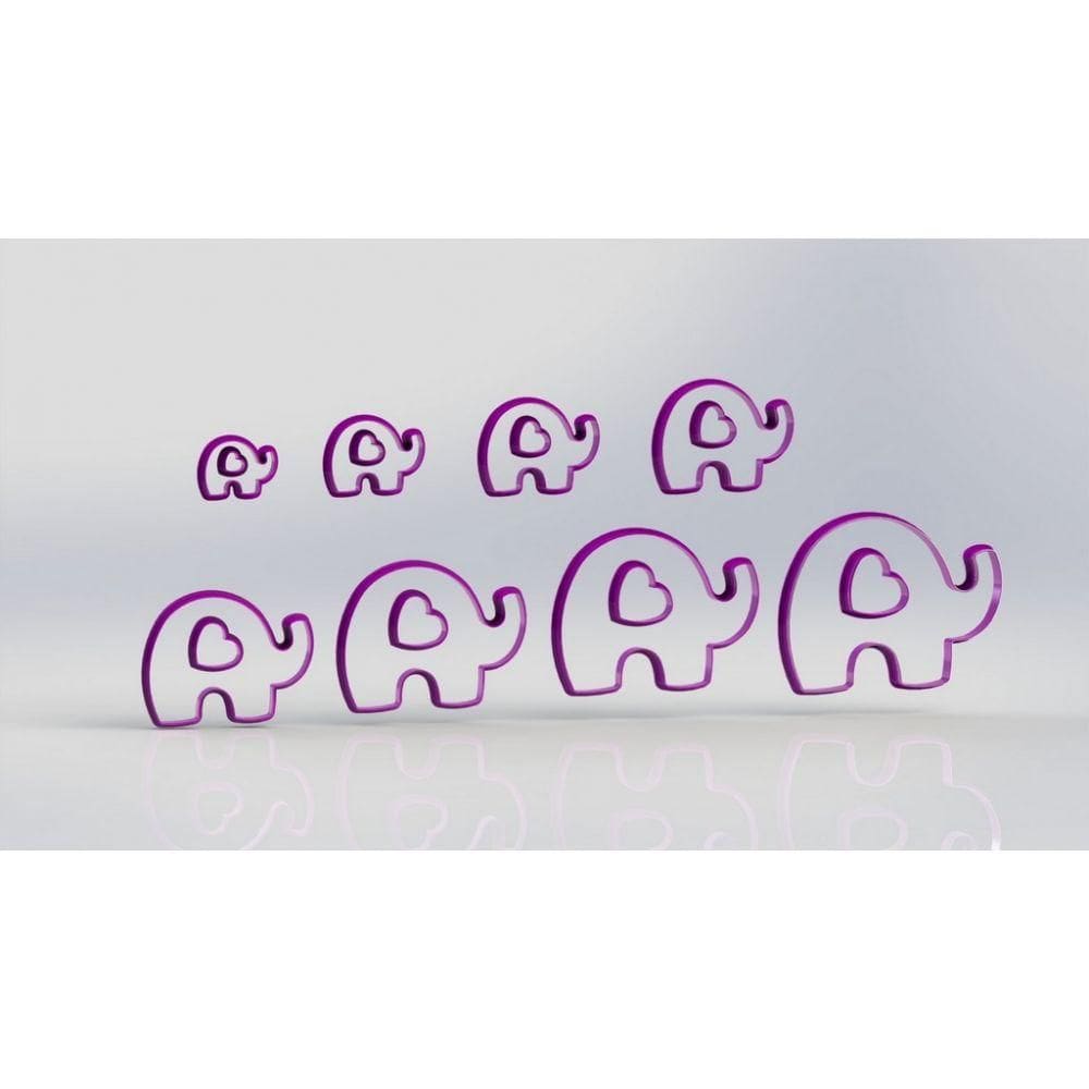 Cortador Kit Elefantes 10 A 3cm Tamanho 3cm