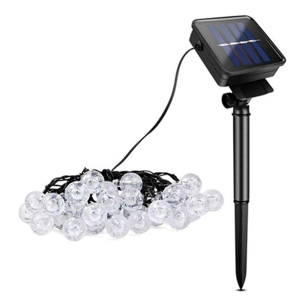 Solar Pisca-pisca 50 Bolas Led Solar Natal Luz Branco Quente
