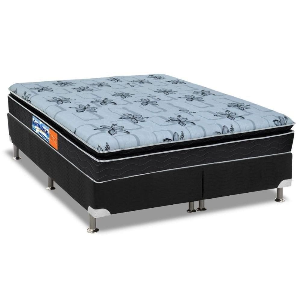 Cama Box King: Colchão Espuma Probel D28 Guarda Costas Premium Multi Firme + Base Black(193X203)