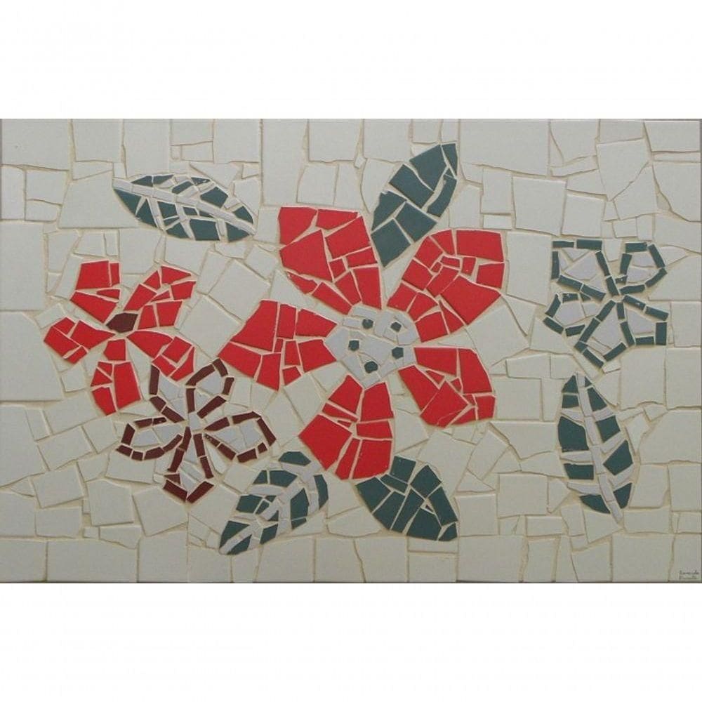 Mesa Em Mosaico Retangular Hibiscus - Somente O Tampo Tamanho 50x100cm