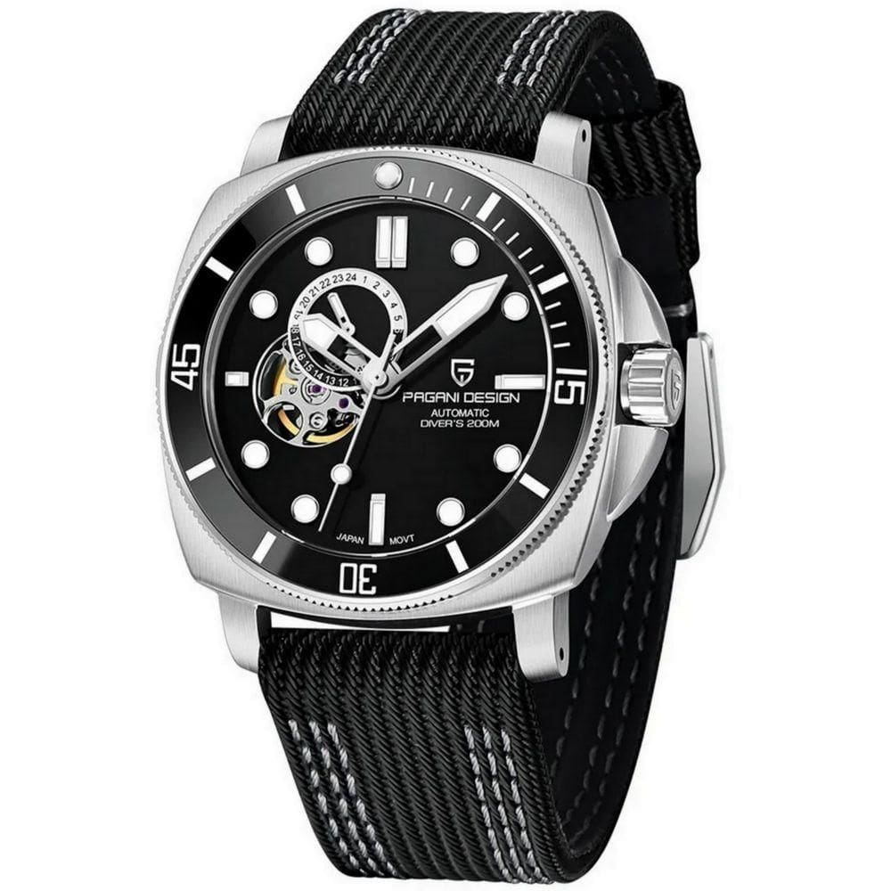 Relógio De Pulso Masculino Mecânico Automático 200m Preto