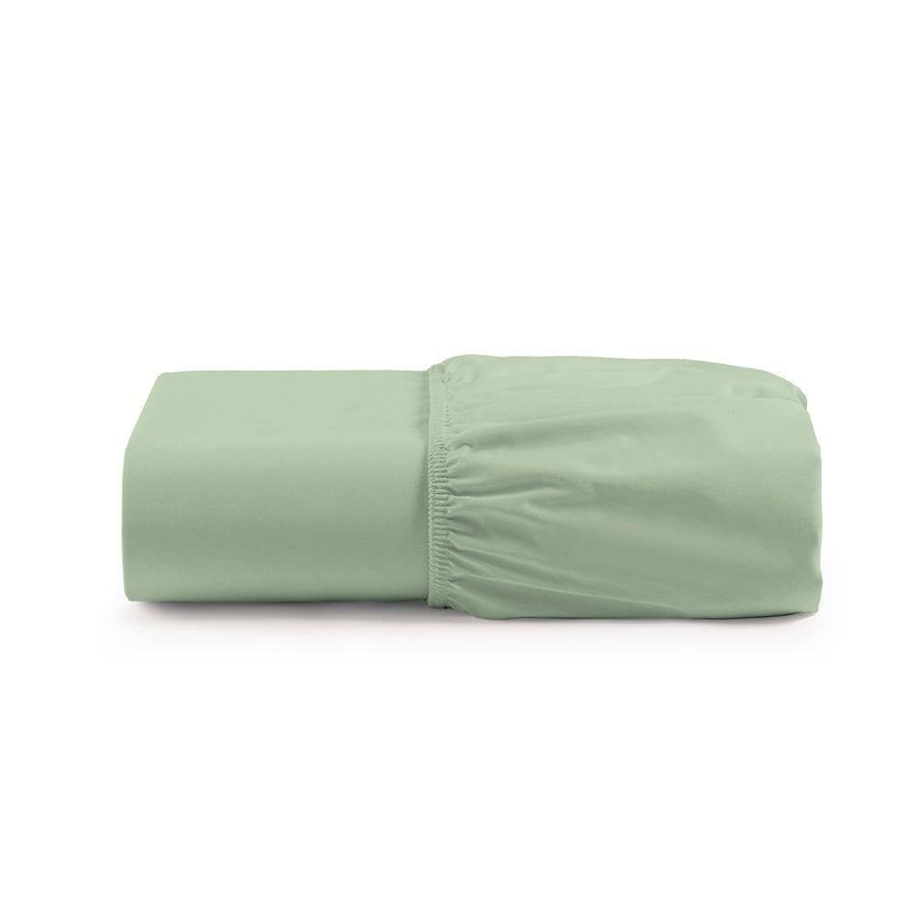 Lençol Cintilante Queen Percal 180 Fios 100% Algodão Com Elástico - Verde
