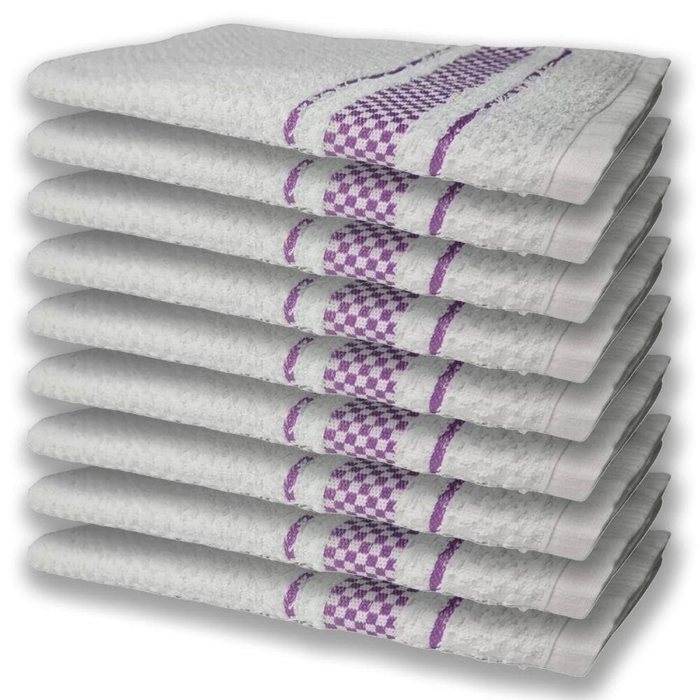 9 Panos De Prato Atoalhado Felpudo Premium Roxo