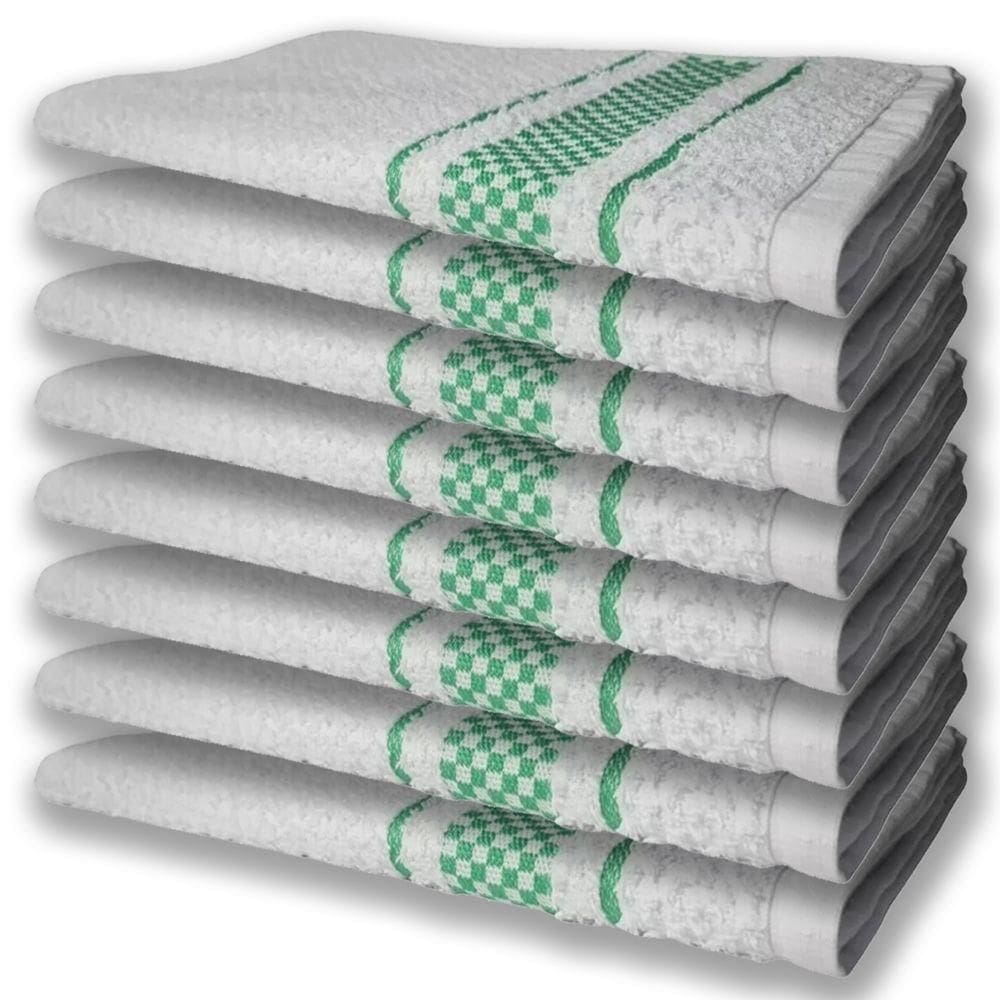 8 Panos De Prato Atoalhado Felpudo 370g/m² Premium Verde