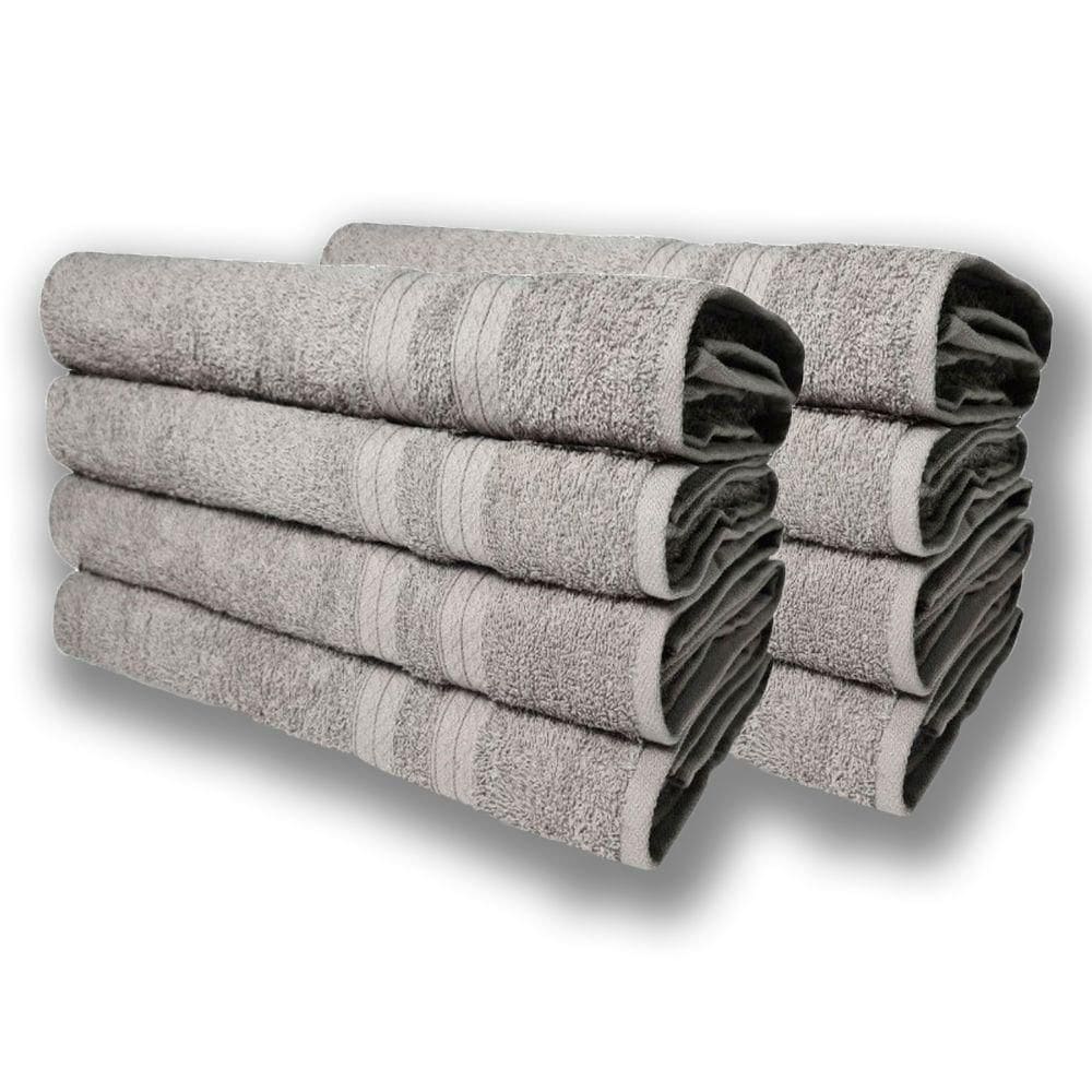 Kit 8 Toalhas De Banho Itália Soft 100% Algodão 430g/m 80x150cm Cinza