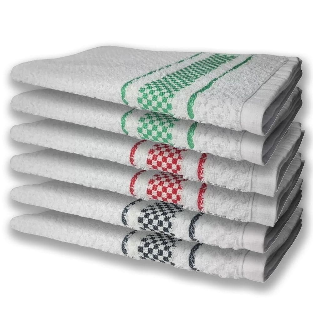 6 Panos De Prato Atoalhado Felpudo Premium Vd+vm+pr
