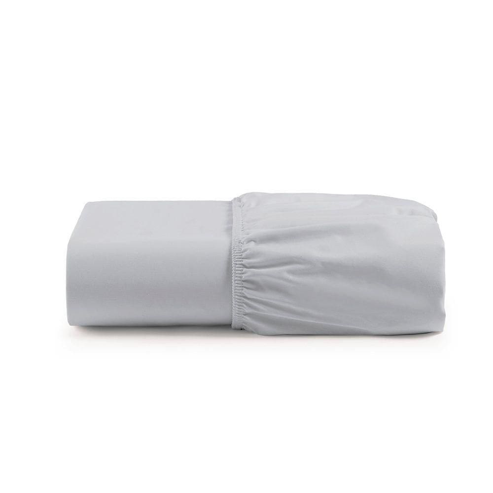 Lençol Cintilante King Percal 180 Fios 100% Algodão Com Elástico - Cinza