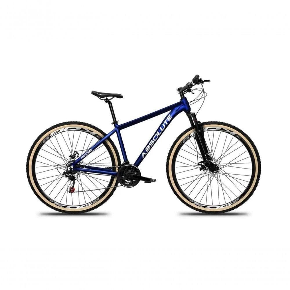 Bicicleta Aro 29 Absolute Nero 5 24v Freio A Disco Suspensão Mountain Bike Alumínio Pneu Faixa - Azul Tam.17