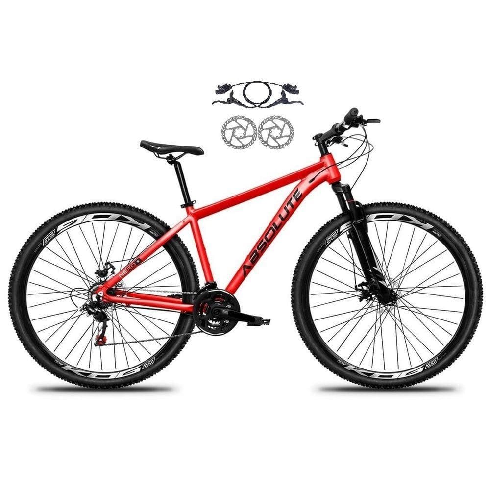 Bicicleta Aro 29 Absolute Nero 5 Alumínio 21v Freio A Disco Hidráulico Garfo Suspensão - Vermelho Tam.19