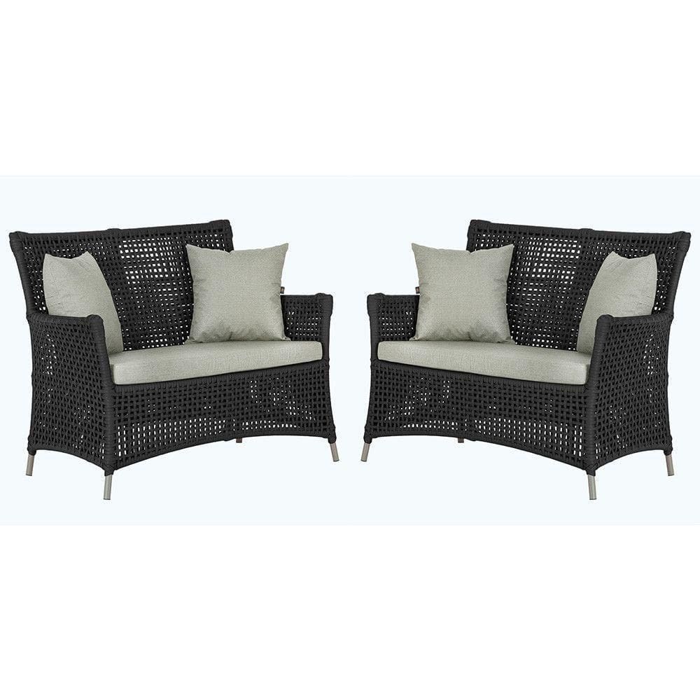 2 Sofás área Externa Igapó Alumínio Fendi Corda Náutica E3 Preto