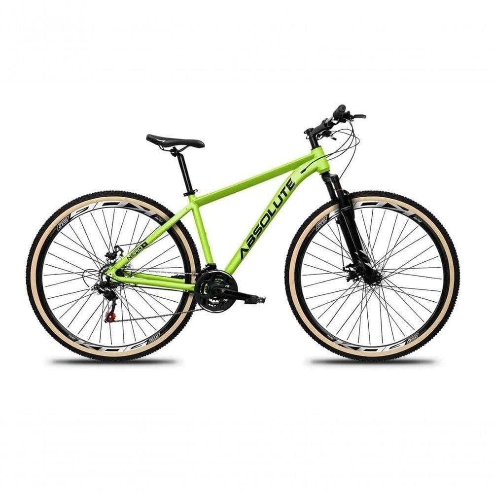 Bicicleta Aro 29 Absolute Nero 5 24v Freio A Disco Suspensão Mountain Bike Alumínio Pneu Faixa - Verde Tam.19