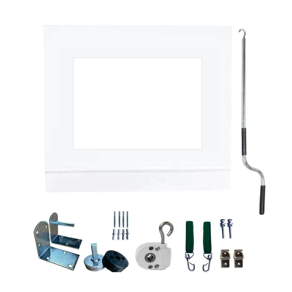 Toldo Cortina Branco C/ Visor - 3,90m X 3,10m - Kit Completo