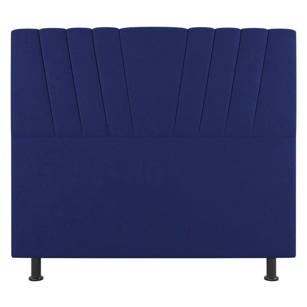 Cabeceira Cama Box Casal Queen Size Dublin 160cm Suede Azul - Abmaza