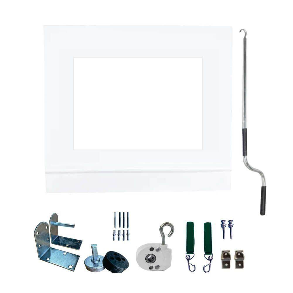 Toldo Cortina Branco C/ Visor - 3,00m X 1,90m - Kit Completo