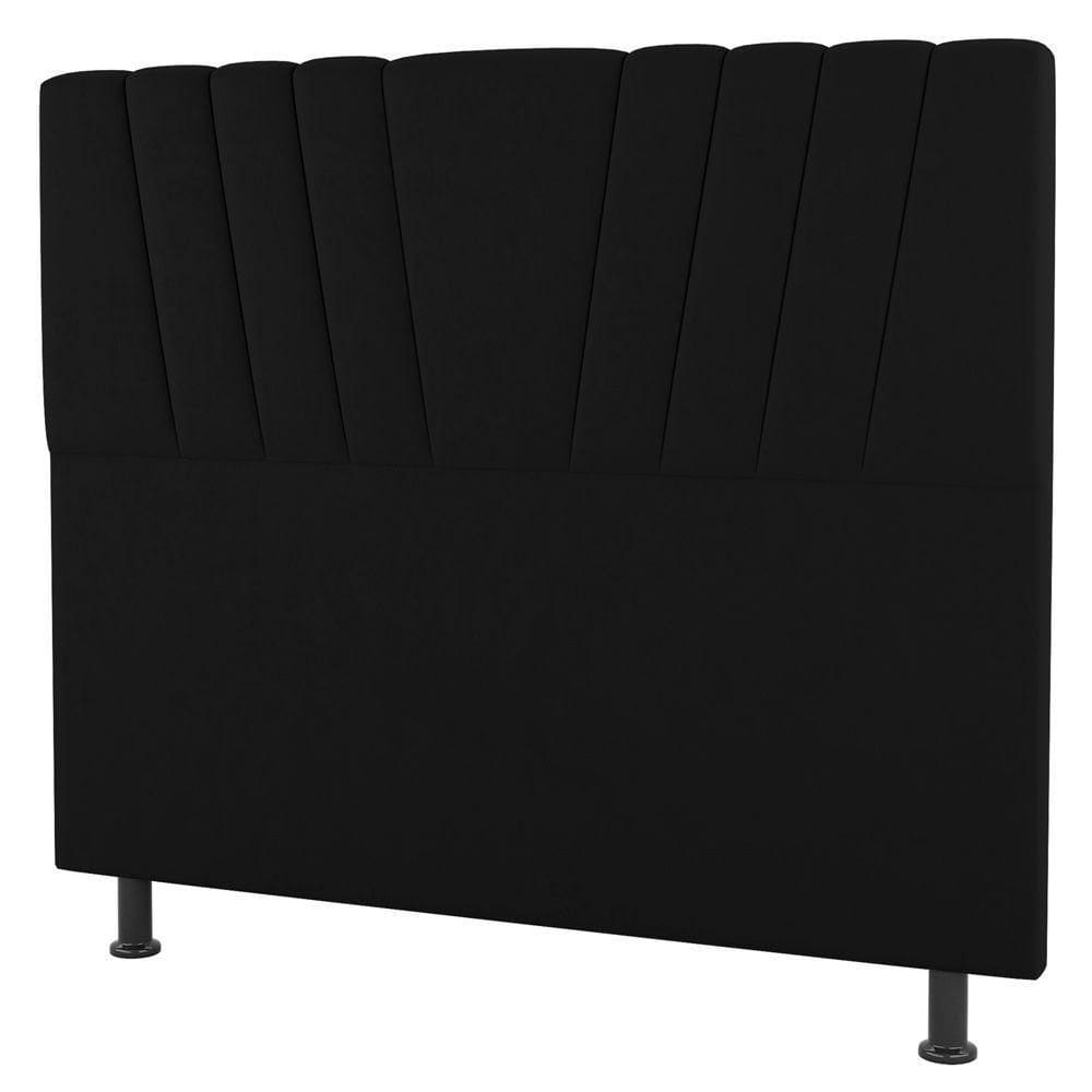 Cabeceira Cama Box Solteiro Dublin 90cm Suede Preto - Abmaza