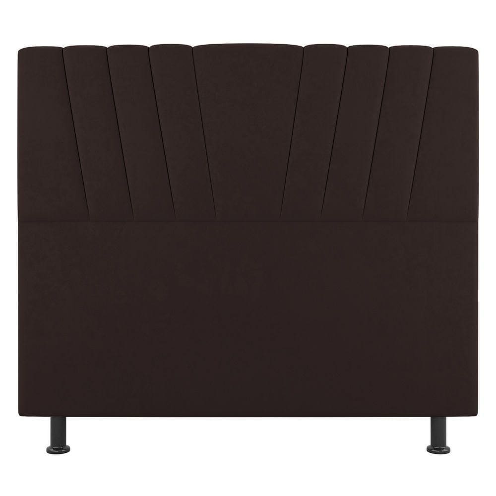 Cabeceira Cama Box Casal Queen Size Dublin 160cm Linho Marrom - Abmaza