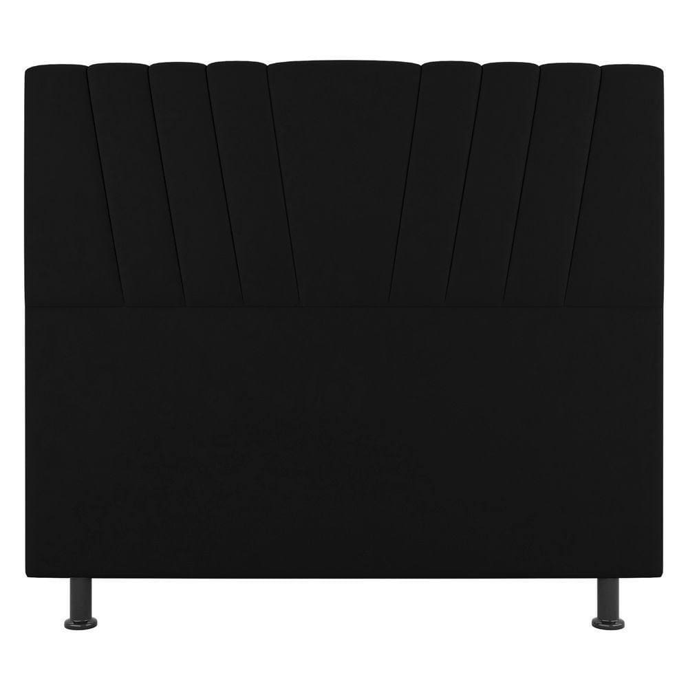 Cabeceira Cama Box Casal Queen Size Dublin 160cm Linho Preto - Abmaza