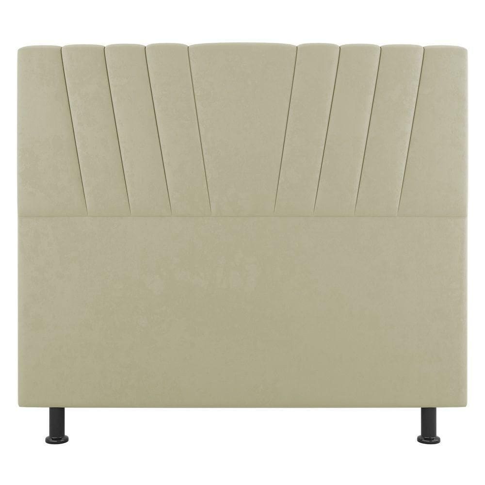 Cabeceira Cama Box Casal Queen Size Dublin 160cm Sintético Bege - Abmaza