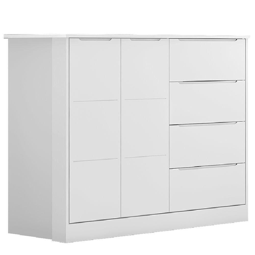 Cômoda Infantil 2 Portas E 4 Gavetas Eloá Branco