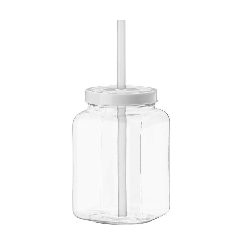 Copo Quadrado Vintage Boccati Com Canudo 670ml Cozinha Lazer Cor:transparente