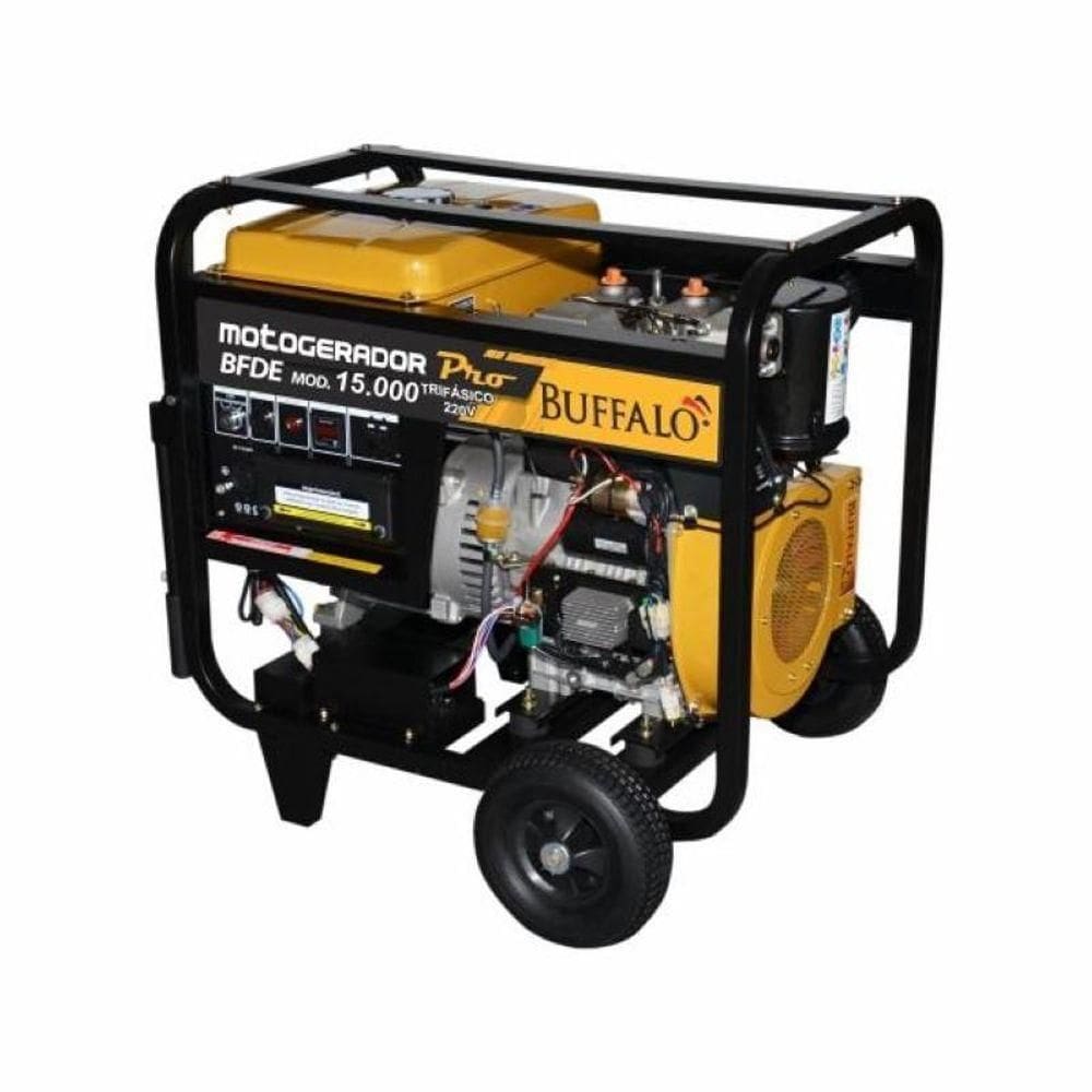 Motogerador Diesel Buffalo 15kva Trifásico 220v Partida Elétrica Com Rodas 72139