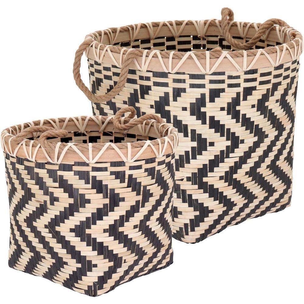 Cesta Bambu Preto 2Pç