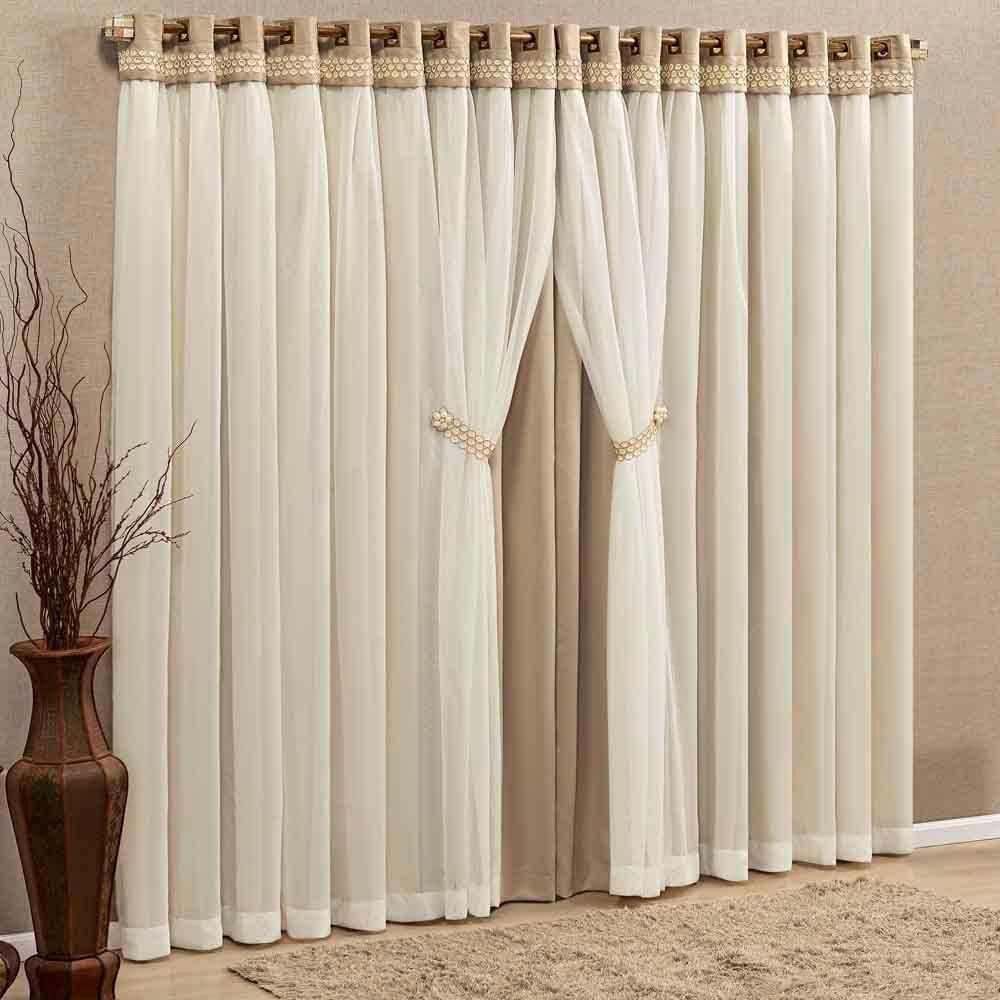 Cortina Grécia 3 Mts Sala Quarto Blackout Para Varão - Chocolate