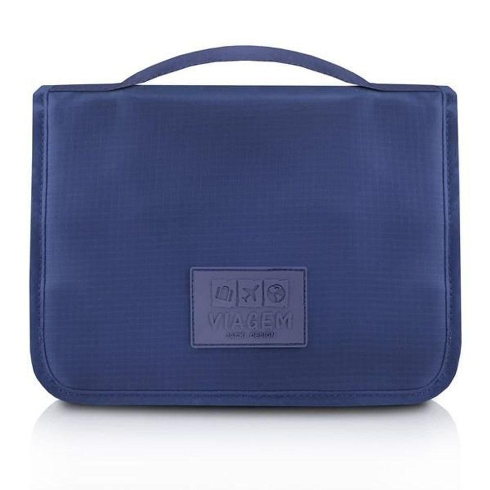 Necessaire Com Gancho Para Viagem Estampa Lisa Jacki Design Azul