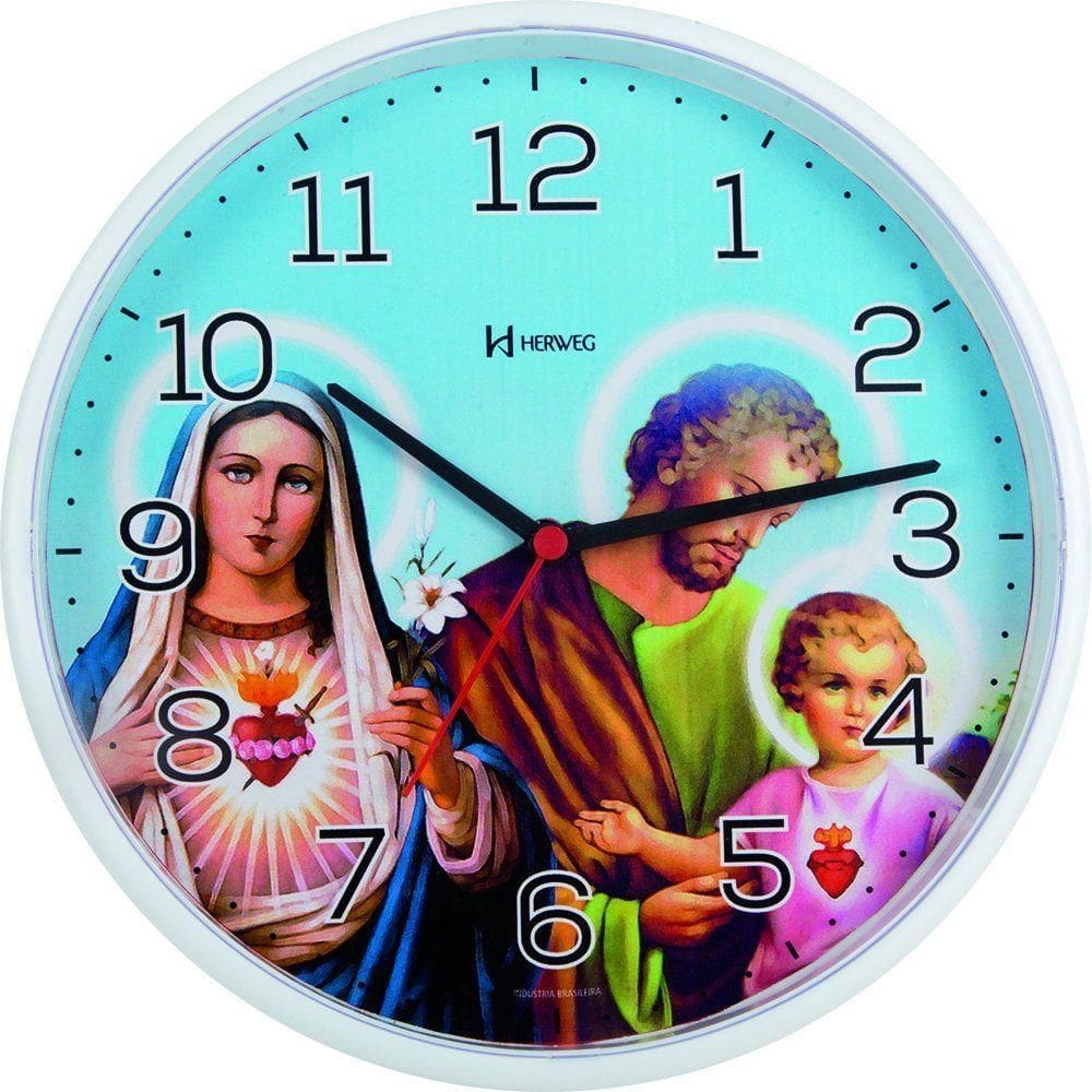 Relógio De Parede Herweg Sagrada Familia 6698-021 Branco