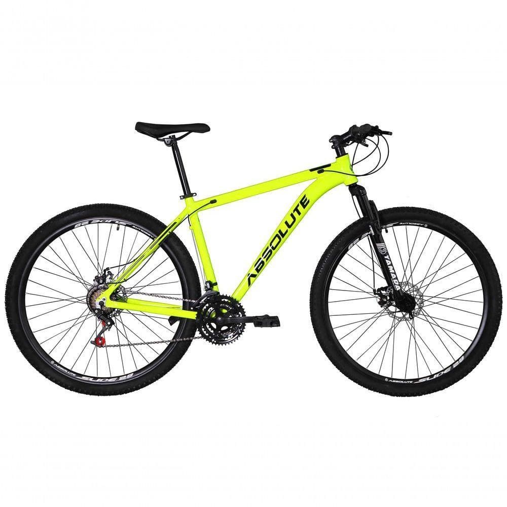 Bicicleta Aro 29 Absolute Nero 4 Alumínio 27v Freio A Disco Mecânico Garfo Com Suspensão - Amarelo Tam.21