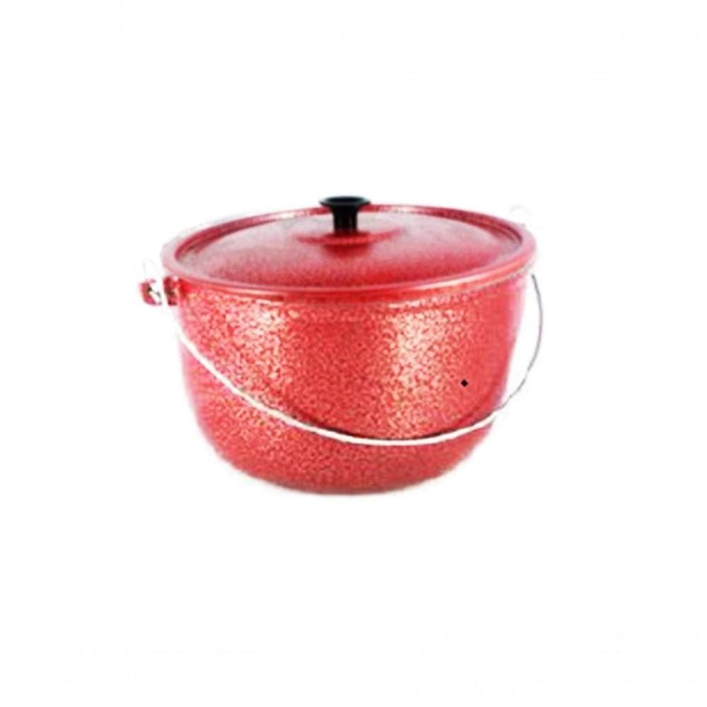 Caldeirão Alumínio Alça Galvanizada 18Cm Vermelho