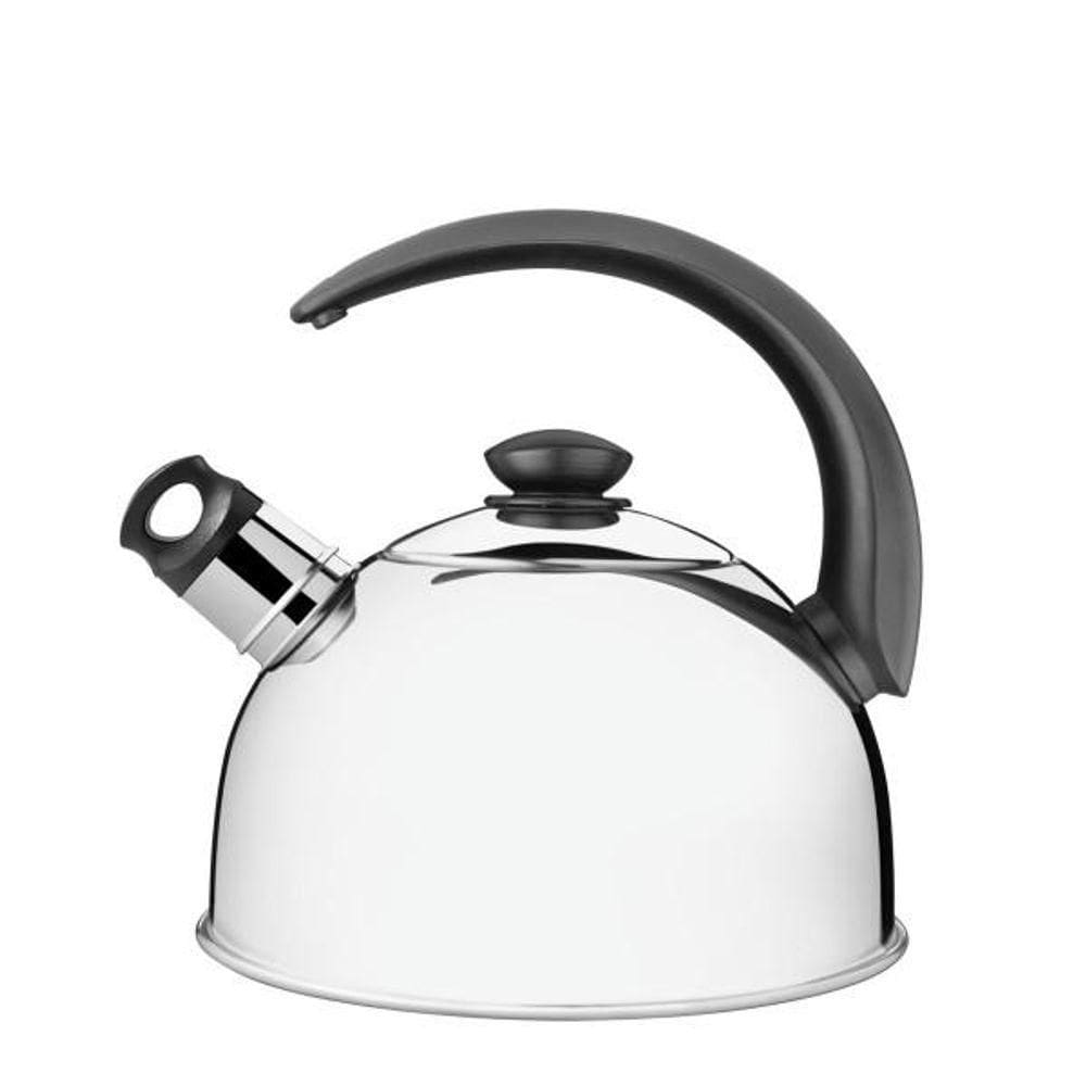 Chaleira Tramontina Com Apito Em Aço Inox Cabo Preto 3 L