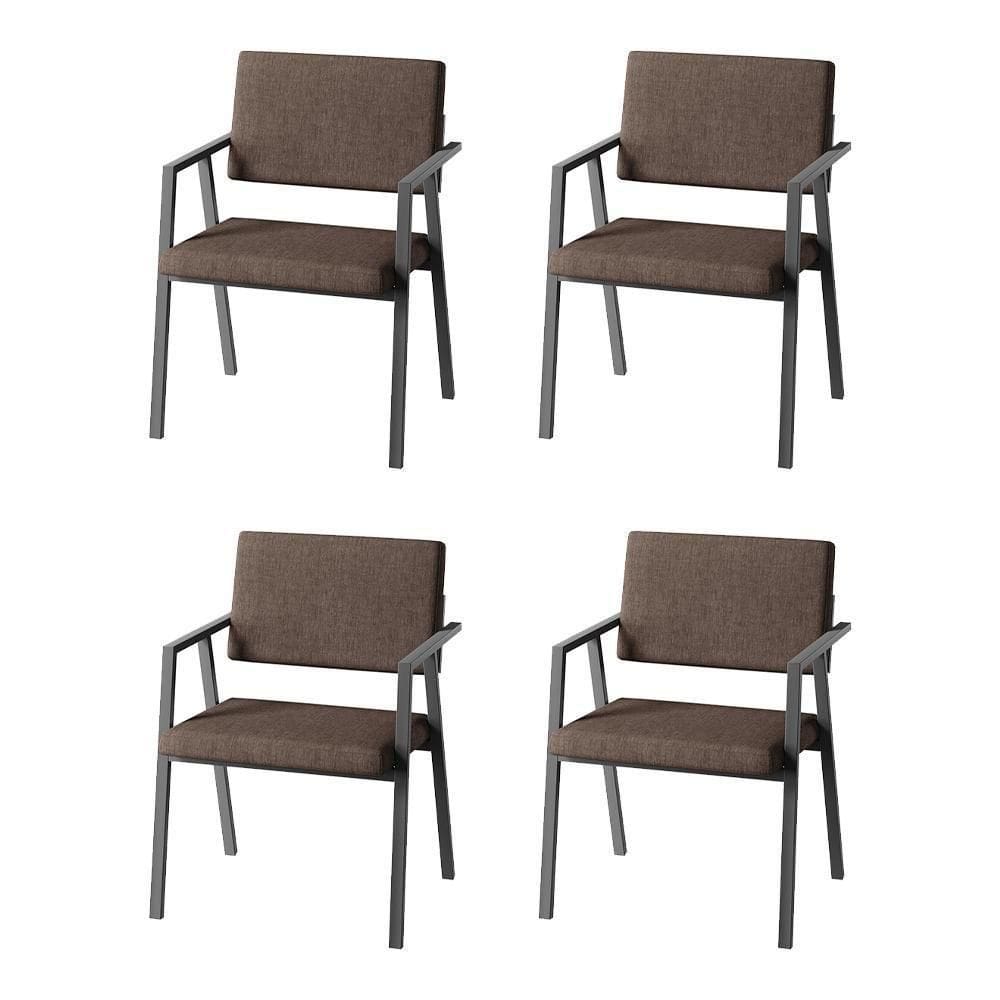 Conjunto 4 Poltrona Podium Plus Marrom