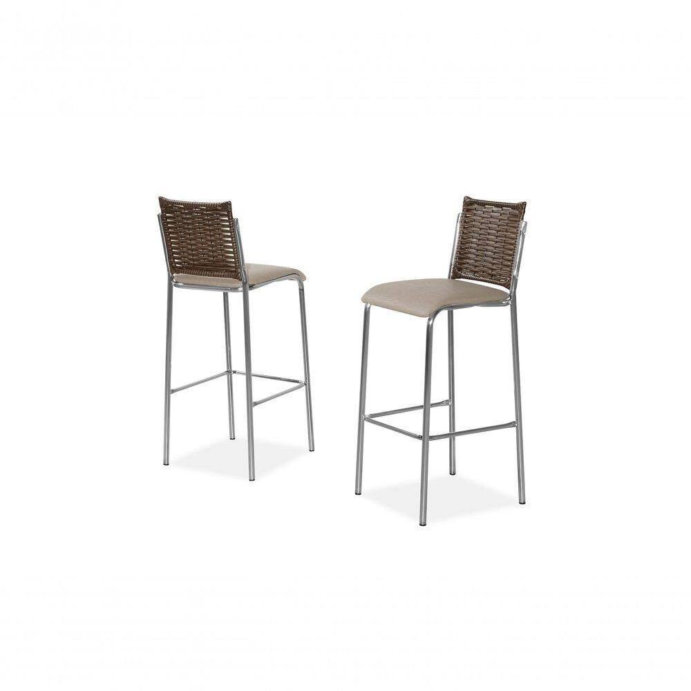 Banquetas 2Un Titanium Junco Cromado