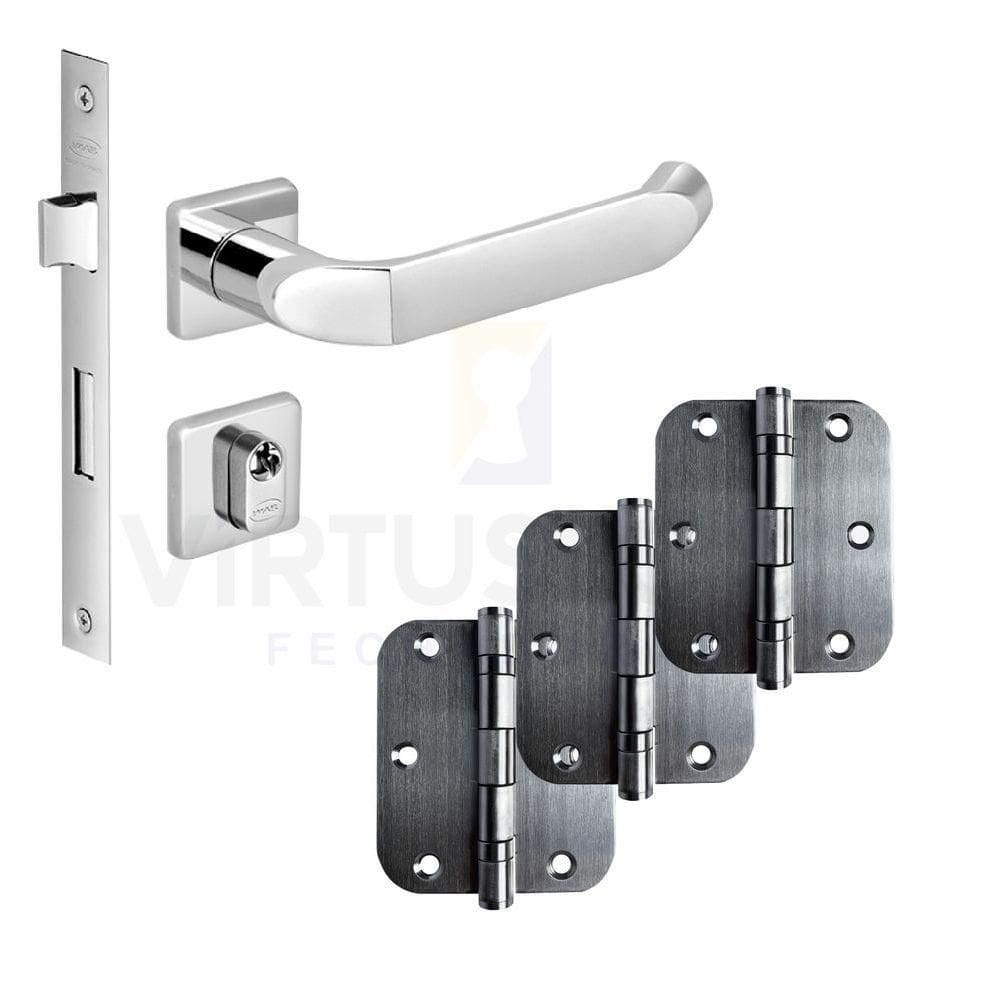 Kit Fechadura Externa Tera Imab + 3 Dobradiças C/red De Inox 3 X 2 ½