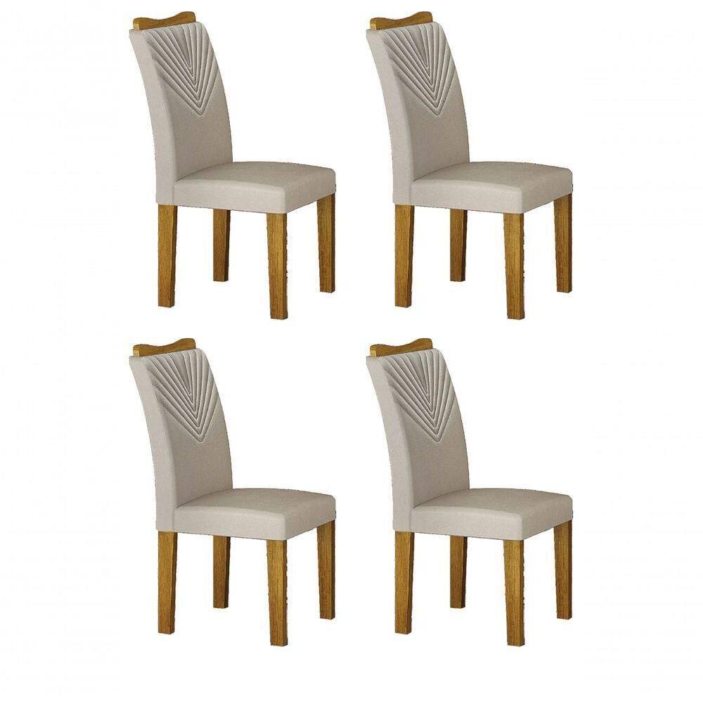 Kit 04 Cadeiras Sala De Jantar Clara Mdf Moveis Leifer
