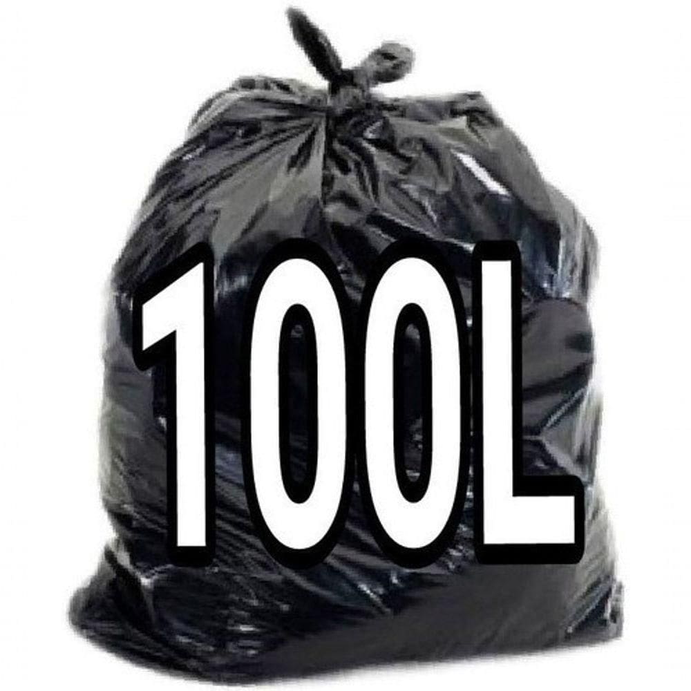 Saco De Lixo 100 Litros Reforçado 100 Unidades Fabricante preto
