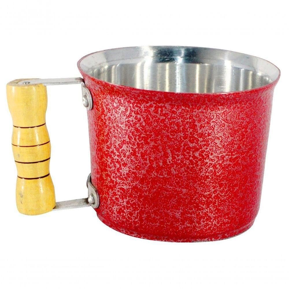 Canecão De Alumínio Cabo Madeira 4L Vermelho