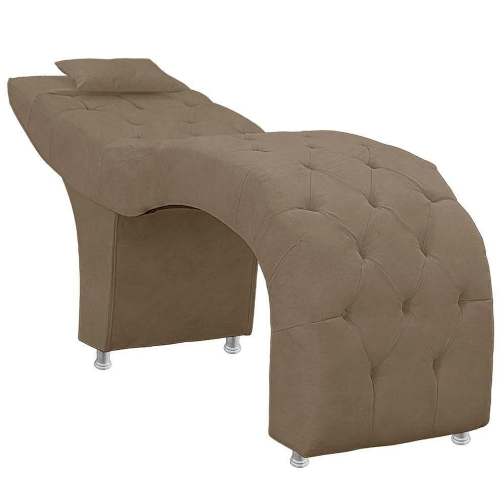 Cabeceira Casal Estofada Para Cama Box Ayla Veludo Cor Capuccino